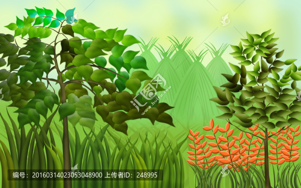 手繪田園風格裝飾畫