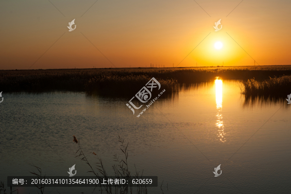 濕地夕陽(yáng)落日