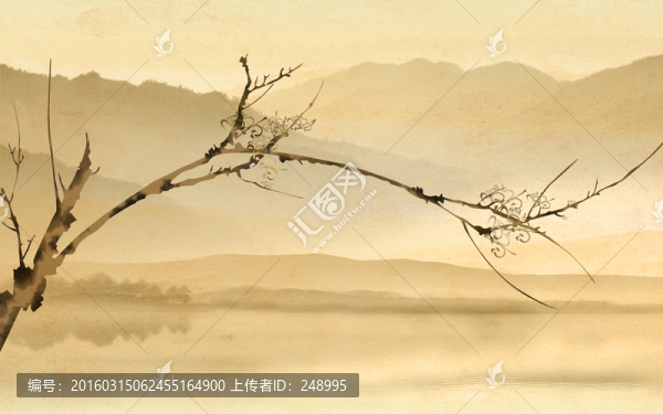 古典梅花山水畫