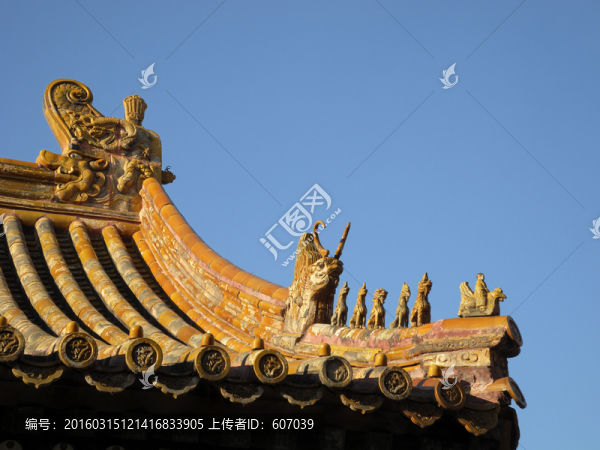 北京故宮內(nèi)廷院落屋脊獸