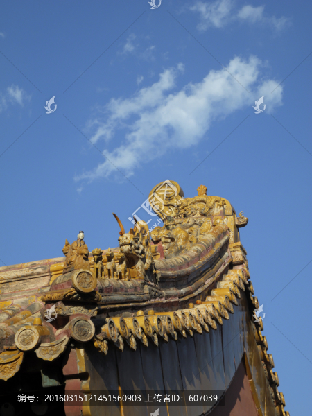 北京故宮內(nèi)廷院落屋脊獸