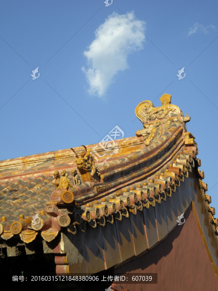 北京故宮內(nèi)廷院落屋脊獸