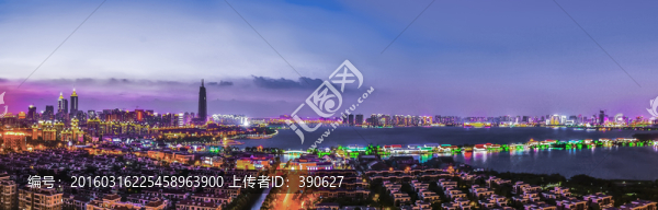 蘇州金雞湖夜景全景