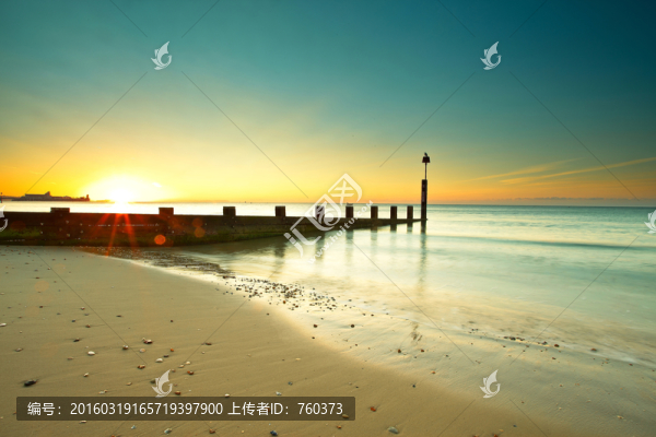 唯美大自然之黃昏海景海灘