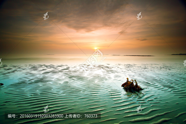 唯美大自然之黃昏海景夕陽海灘
