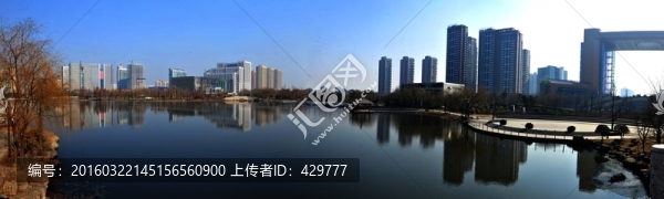 河岸風(fēng)景,高樓倒影