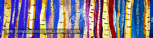 抽象彩色樹林風(fēng)景油畫