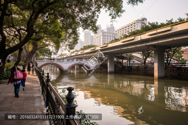 廣州,沙面,午后的人民橋