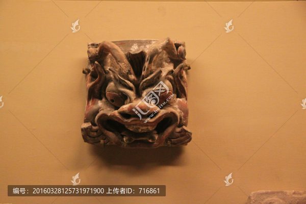 唐,獸面紋方磚
