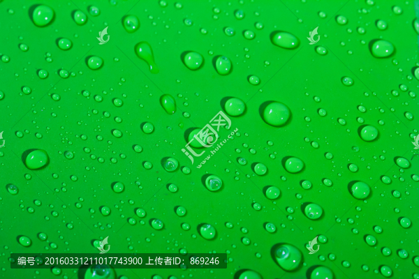 綠色背景水滴