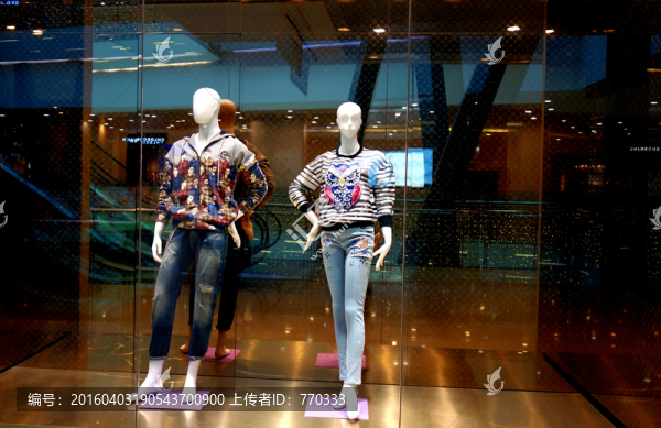 女裝店,櫥窗,休閑服裝,模特
