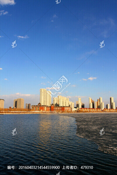 大慶建筑,大慶,三永湖,倒影