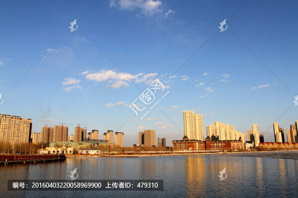 大慶建筑,大慶,三永湖,倒影