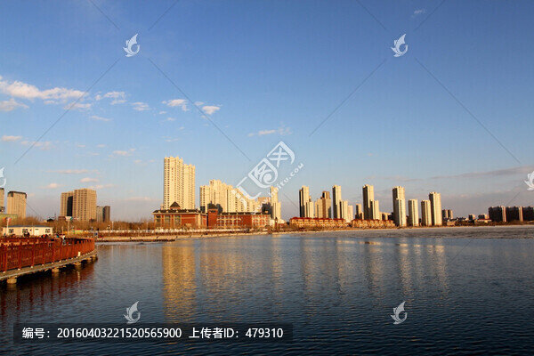 大慶建筑,大慶,三永湖,倒影
