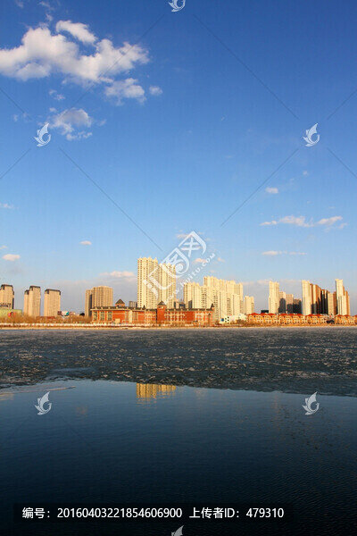 大慶建筑,大慶,三永湖,倒影
