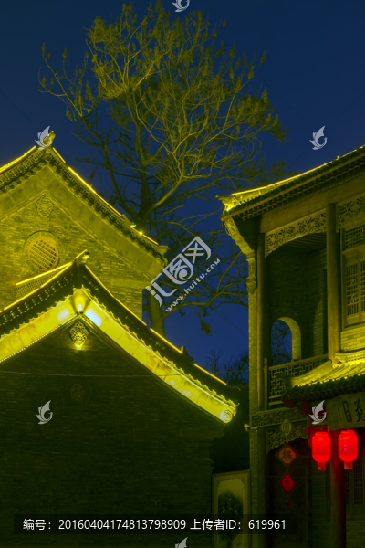 仿古建筑局部夜景