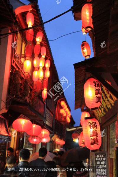 燈籠,古鎮(zhèn)夜景