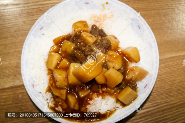 牛肉,土豆,美食,蓋飯,套餐