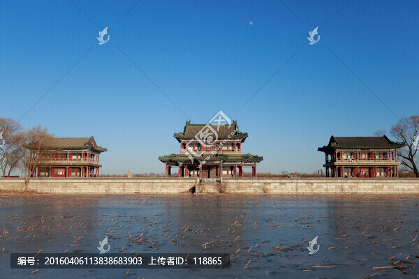 頤和園,景明樓,正面,全景