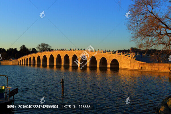 頤和園,金燦燦,十七孔橋