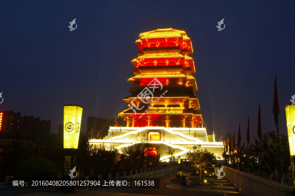 西安漢城湖景區(qū)夜景
