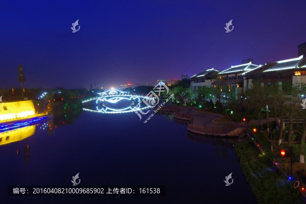 西安漢城湖景區(qū)夜景