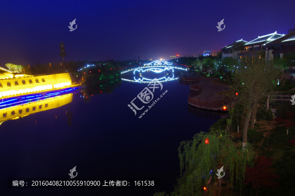 西安漢城湖景區(qū)夜景