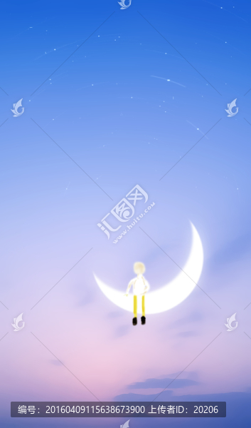 手機壁紙,星空,卡通插畫未分層