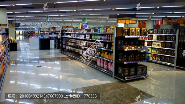 超市內(nèi)景,貨架,保稅商品