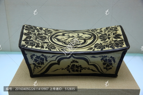 白瓷黑花開光蘆鳥紋枕