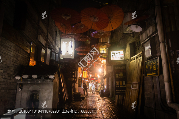 鳳凰古城夜景小巷