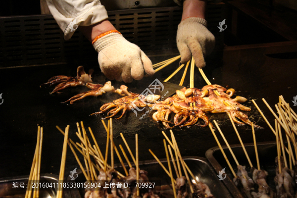 魷魚(yú),燒烤,魷魚(yú)須,鐵板燒