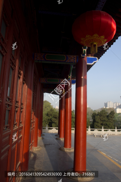 興慶公園,沉香亭,走廊立柱