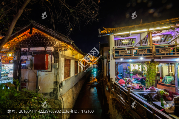 云南麗江大研古鎮(zhèn)夜景