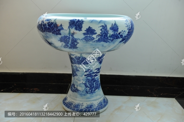 青花瓷魚缸