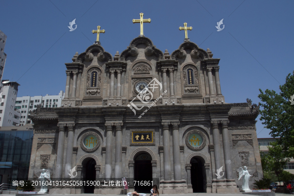 西安五星街教堂,正面,全景