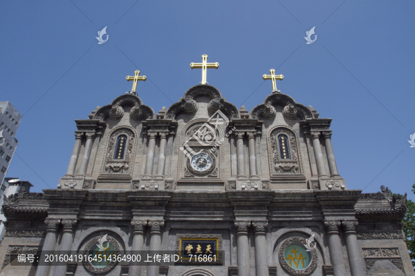 西安五星街教堂,正面,全景