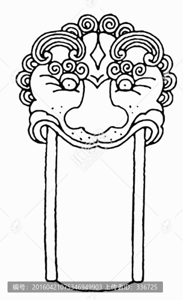 中國(guó)上古神獸,描線素材,睚眥