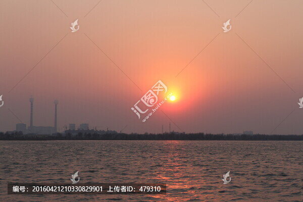 熱電廠,火力發(fā)電,晚霞,日落