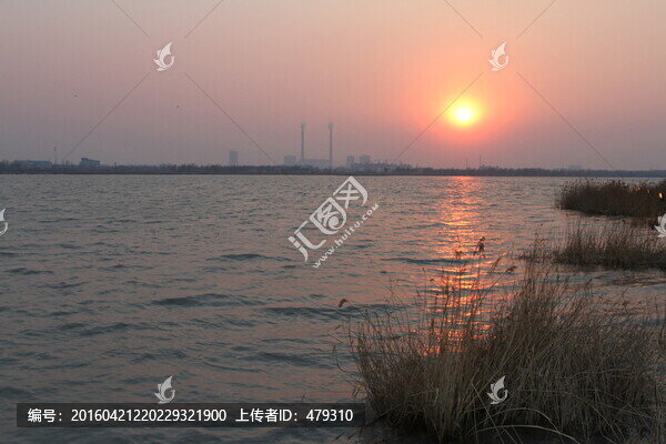 大慶,三永湖,湖泊,落日