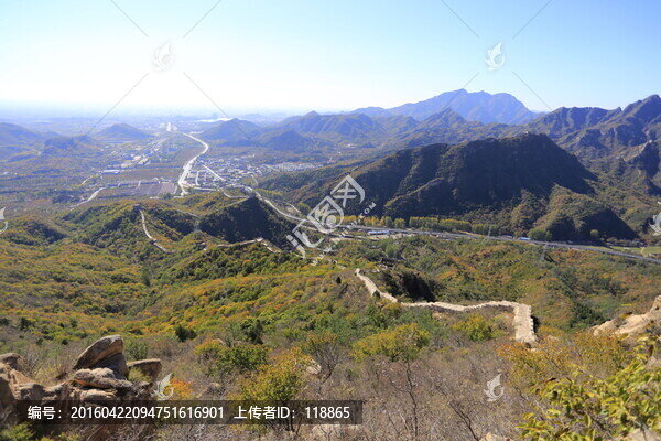 北京,河防口長城,全景,秋色