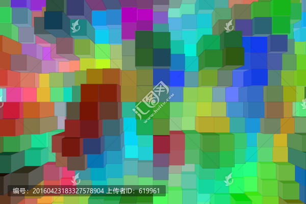 多彩立體格子圖案,無分層