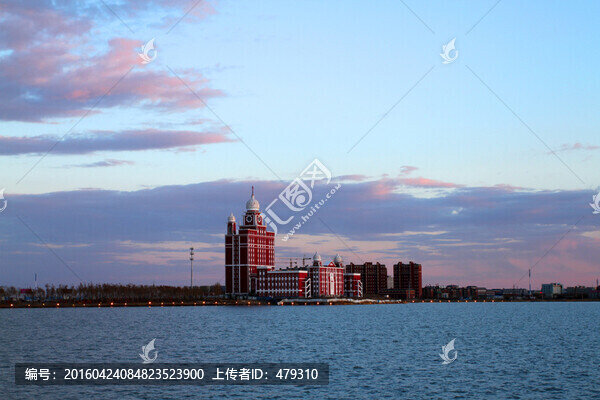 湖水,晚霞,日落,大慶,三永湖