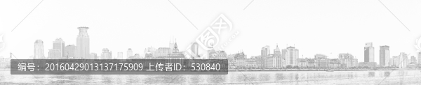 上海老外灘線描,（未分層）