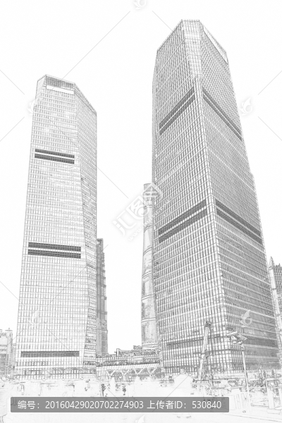上海陸家嘴線描（合層）