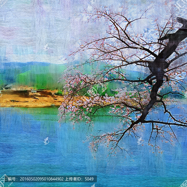 油畫(huà),桃花