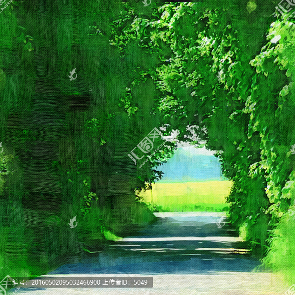 油畫,小路