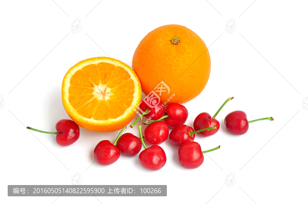 新鮮橙子櫻桃