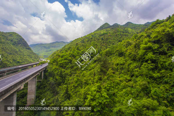 藍天,高速路,山丘