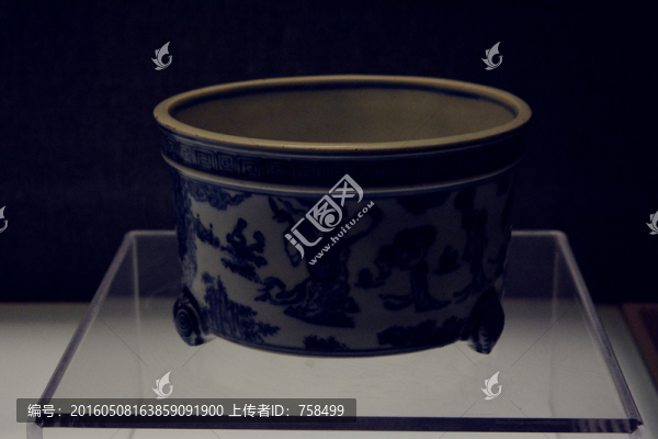 明弘治,青花昭君出塞圖爐